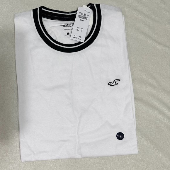 Hollister Large Tipped Crew Icon T-Shirt - Picture 1 of 5